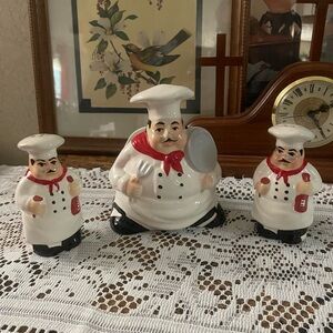 Chef Salt & Pepper Shakers - White and Red